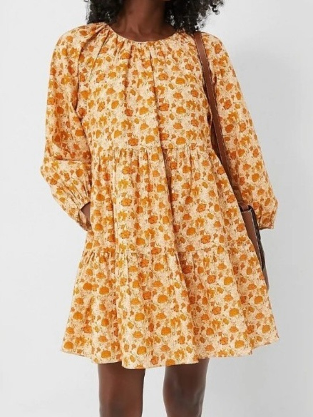 Tuckernuck Hyacinth House Orange Floral Mini Dress XS Pumpkin Patch Dress - Picture 2 of 5